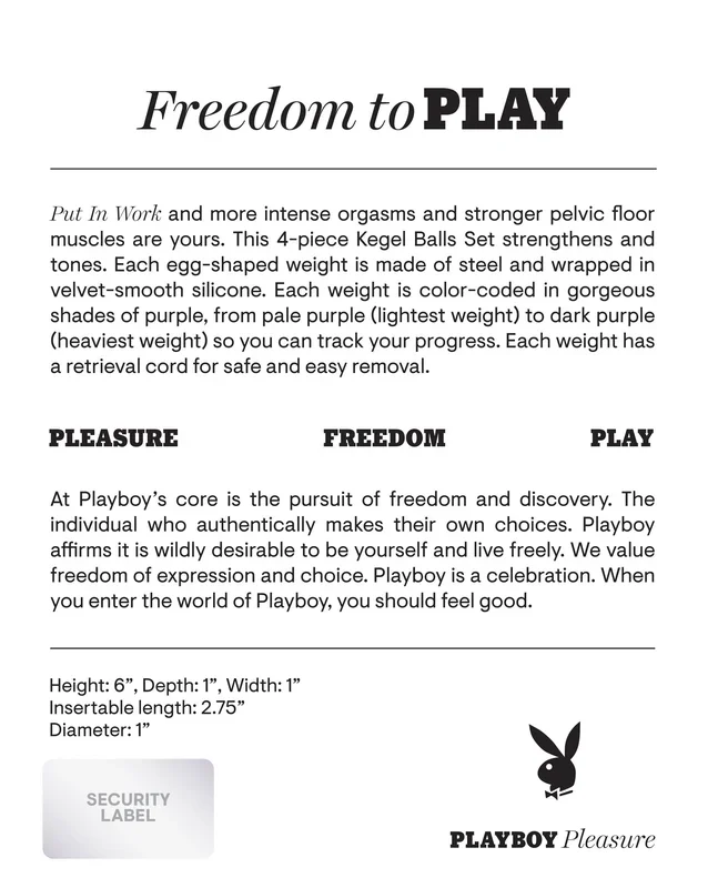 Playboy Pleasure – Put in Work – Kegel Balls Set – Acai Ombre