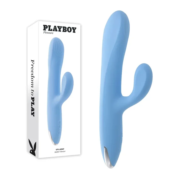 Playboy Pleasure UP AND AWAY – Blue 26.7 cm USB Rechargeable Rabbit Vibrator