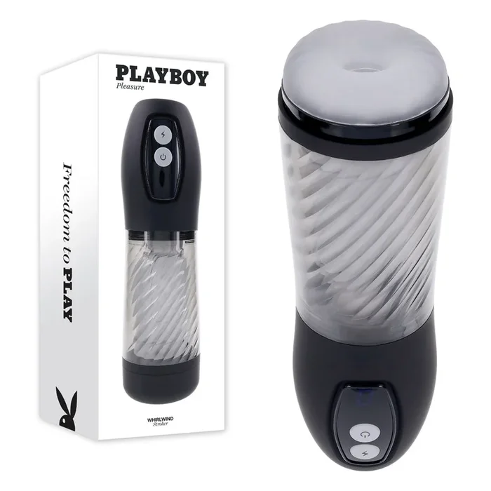 Playboy Pleasure WHIRLWIND – Clear USB Rechargeable Thrusting and Spinning Auto Stroker