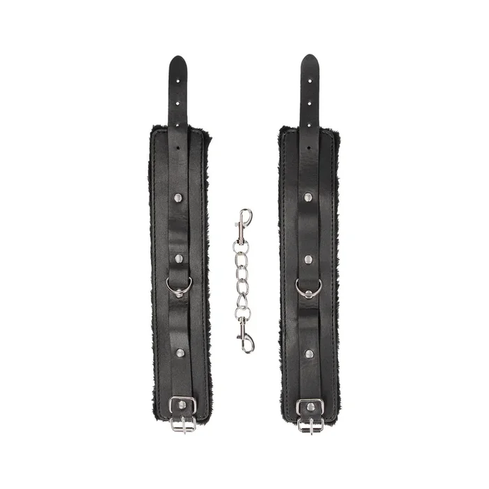 Plush Bonded Leather Ankle Cuffs – With Adjustable Straps