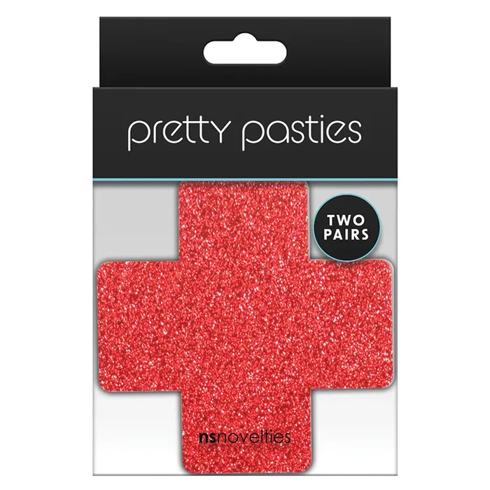 Pretty Pasties Glitter Cross-Red/Silve…