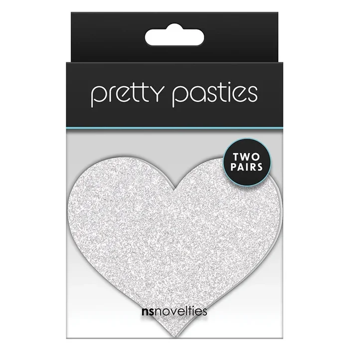 Pretty Pasties Glitter Hearts-Red/Silv…
