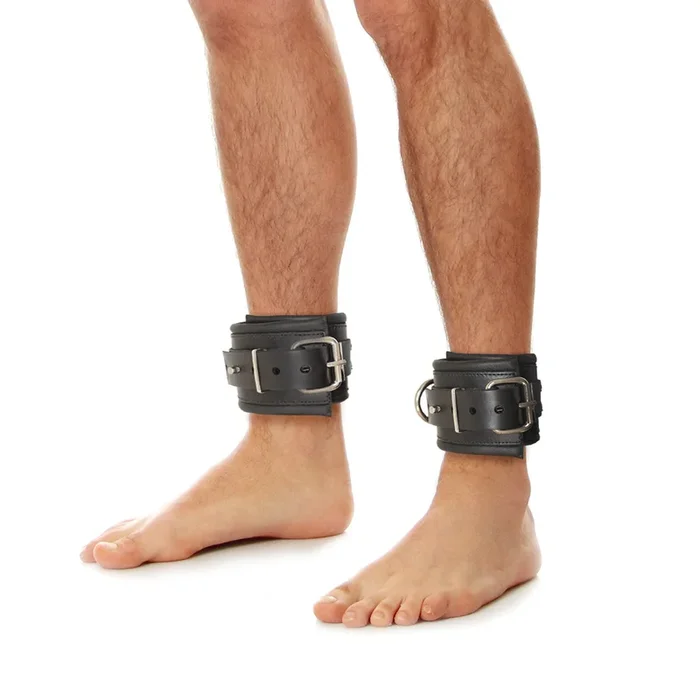 Prowler RED Leather Lockable Ankle Restraints Black