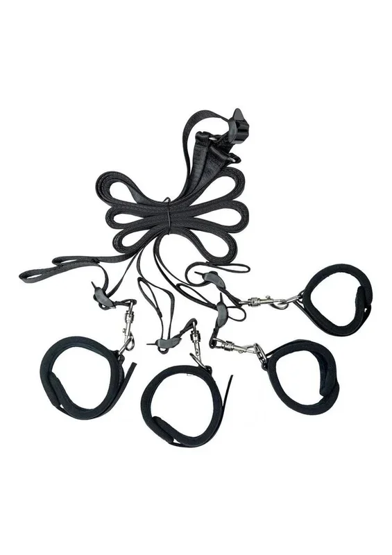 Punishment Bed Restraints (5 Piece Set) – Black