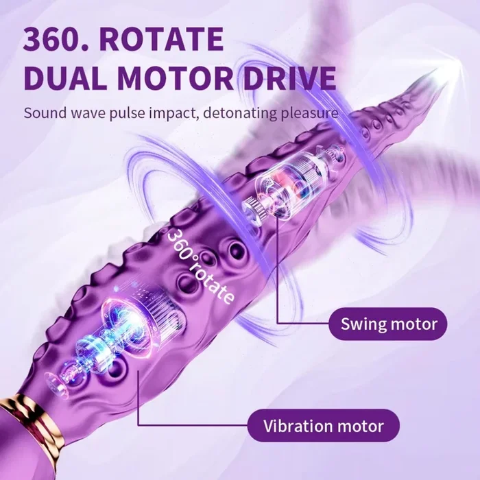 Purple Fantasy Octopus Tentacle Dildo – 360° Rotating G-Spot Vibrator for Intense Vaginal Massage