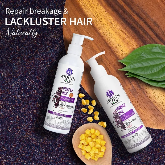Purple Rice Hair Care Combo (Purple Rice Shampoo 200g + Purple Rice Conditioner 200g)