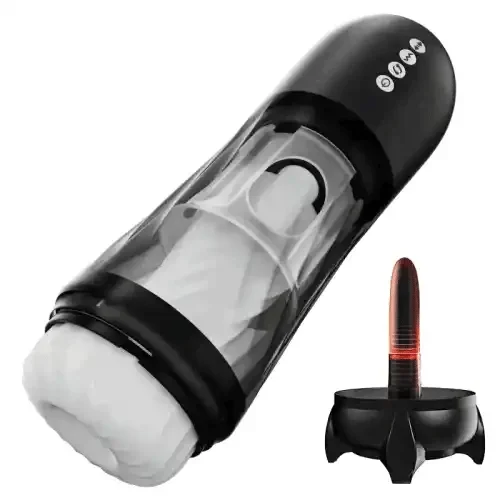 Quiet Thrusting Masturbator 3 Rotating 5 Thrusting 5 Vibrating Heating Male Stroker