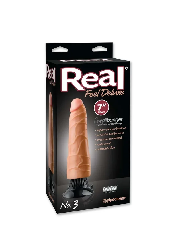 Real Feel Deluxe No. 3 7-Inch Realistic Vibrator | Wallbanger Suction Cup Technology