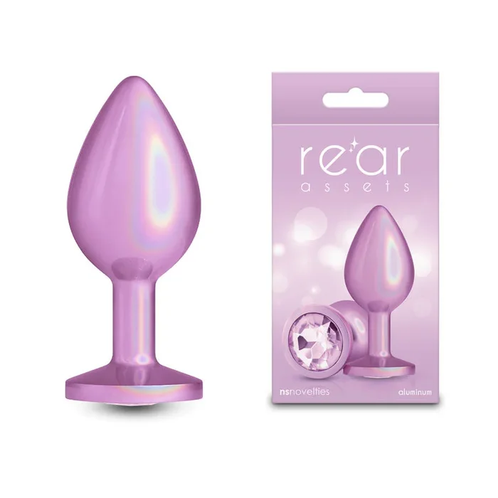 Rear Assets Iridescent Pink – Medium – Iridescent Pink 8.2 cm Medium Butt Plug