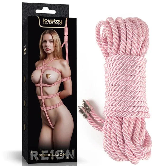 Rebellion Reign Silky Bondage Rope – Pink – Pink Bondage Rope – 10 metre length