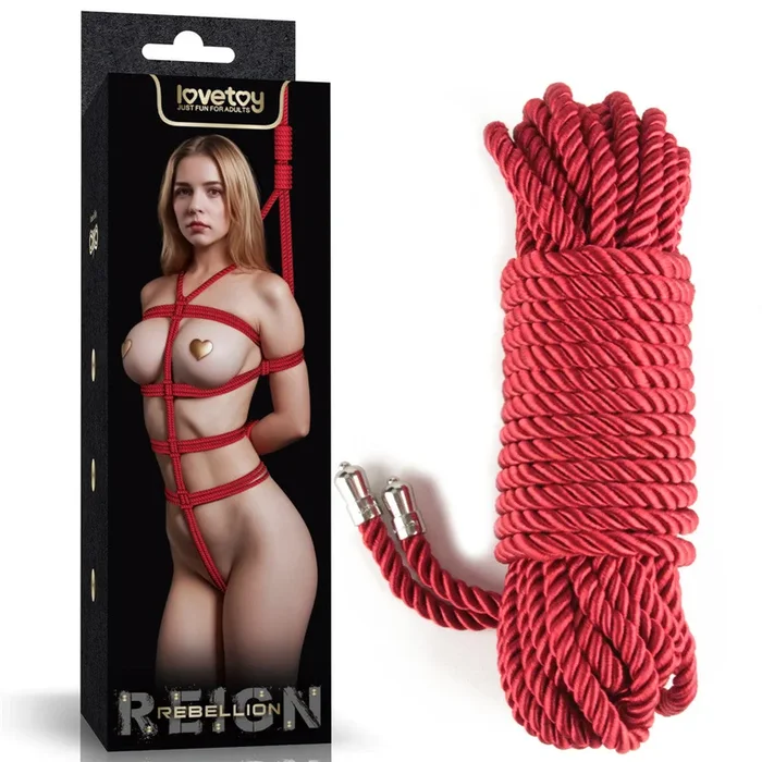 Rebellion Reign Silky Bondage Rope – Red – Red Bondage Rope – 10 metre length