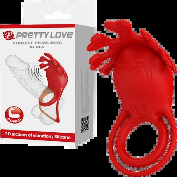 Rechargeable Vibrating Cock Ring Ruben (Red)