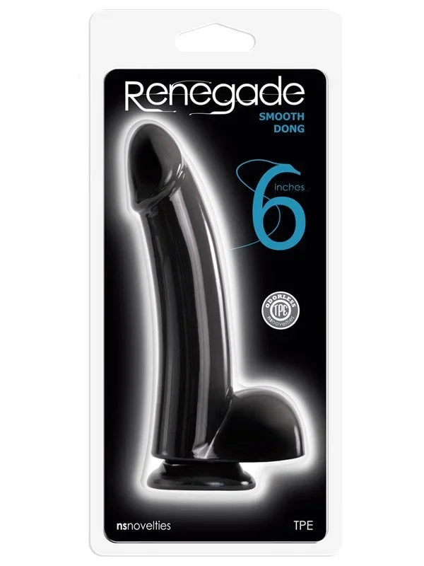 Renegade 6 in. Smooth Dong Black