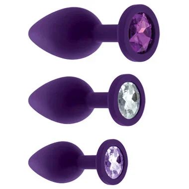 Rianne S Booty Plug 3-piece Silicone Buttplug Set Purple