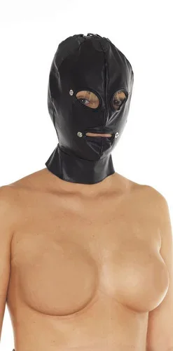 Rimba Leather Executioners Mask with Removeable Blinders and Mouth Black