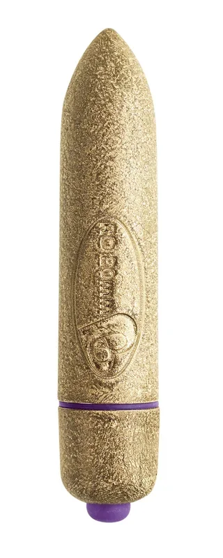 Rocks Off Precious Golden Passion Colored RO-80 mm Bullet – 7 Speed Gold