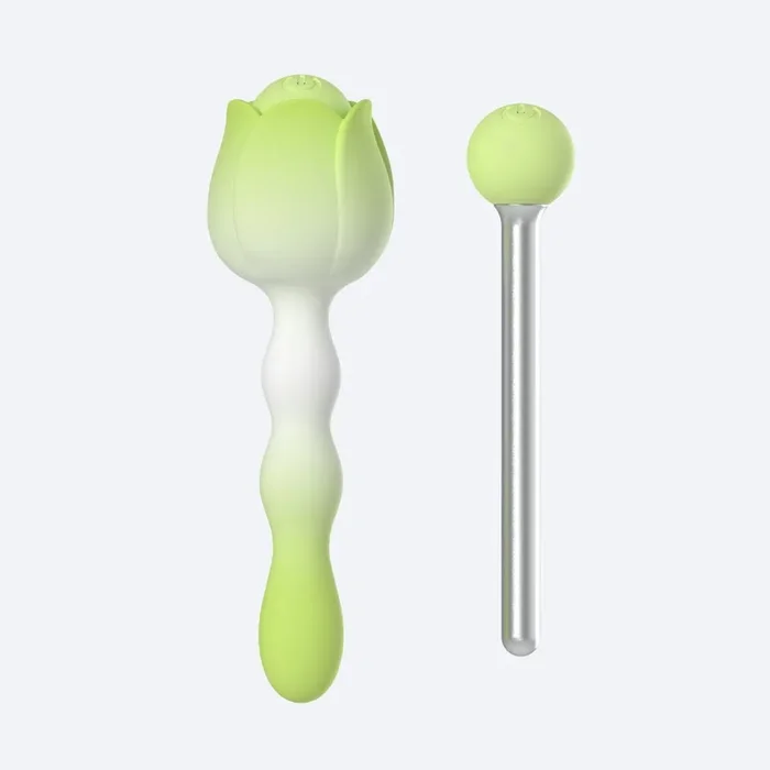 Rose Duo – 2-in-1-Vibrator aus Silikon und Stahl