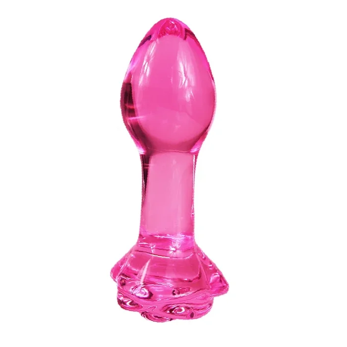 Rose Flower Pink Glass Plug