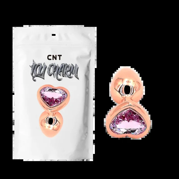 Rose Gold Heart Gem Plug Pink