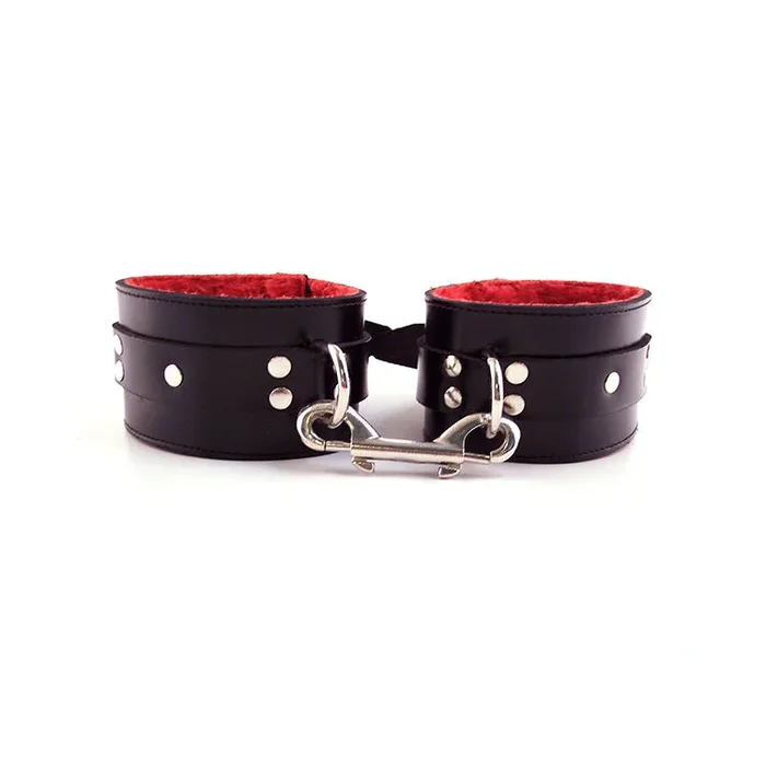 Rouge Leather & Faux Fur Wrist Cuffs