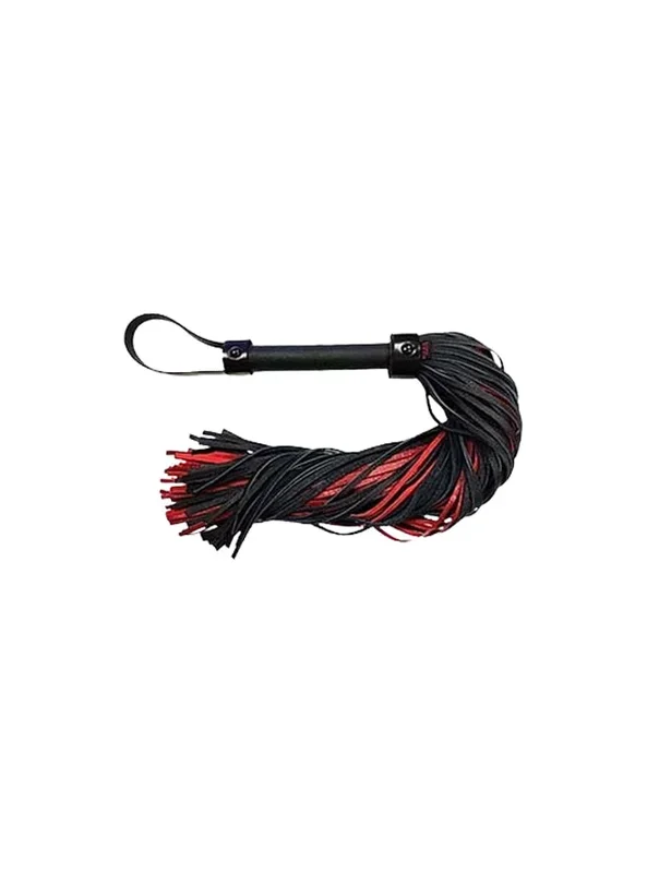 Rouge Leather Handle Long Leather Flogger