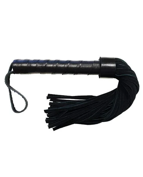 Rouge Leather Handle Short Suede Flogger – Black