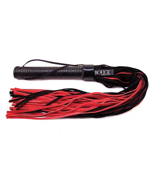 Rouge Suede Flogger W/leather Handle – Black/red