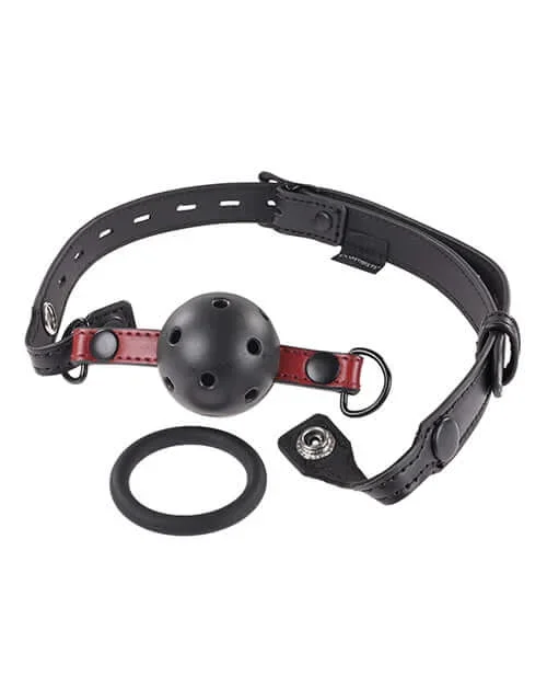 Saffron Interchangeable Gag – Vegan Leather with Bite Ring or Breathable Ball Gag