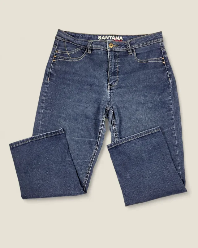 SANTANA DARK BLUE CAPRI JEANS LADIES SIZE 10 PRE-LOVED