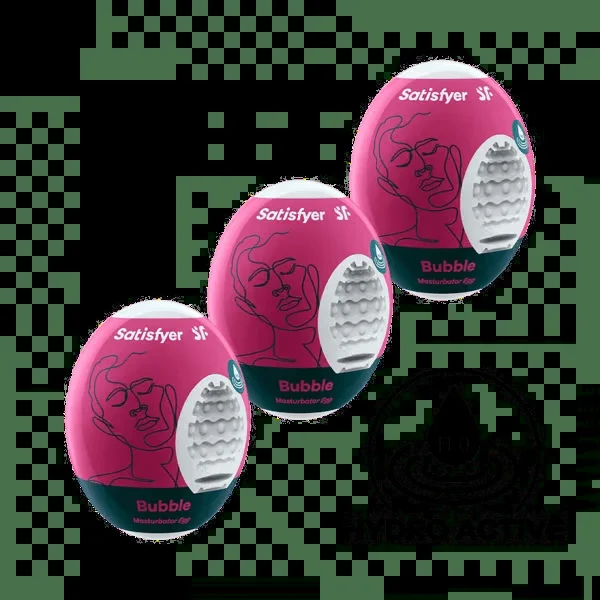 Satisfyer Masturbator Egg 3er Set (Bubble) Violet