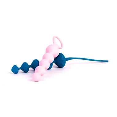 Satisfyer Super Soft Silicone 2-piece Anal Bead Set Blue & Pink