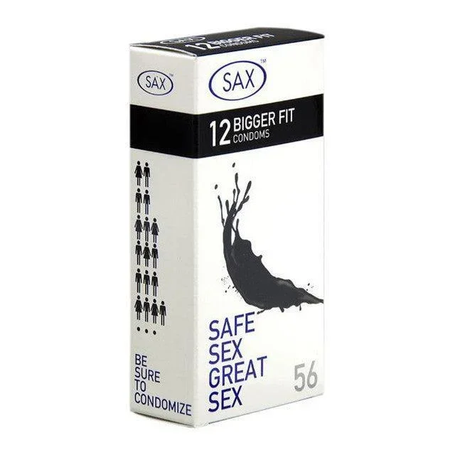 SAX, 56mm Condoms (Bigger Fit) – 12 pack