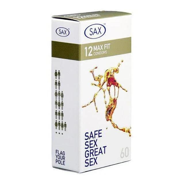 SAX, 60mm Condoms (Max Fit) – 12 pack