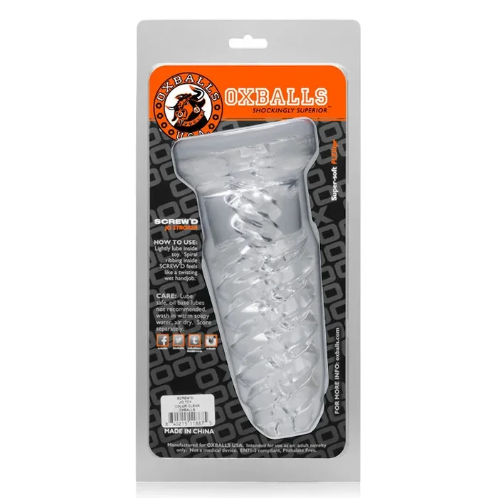 SCREWD super squish corkscrew jackoff toy clear