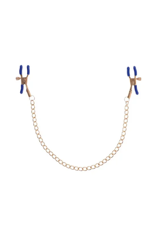 Sex & Mischief – Cougar – Chained Nipple Clamps – Blue/Gold