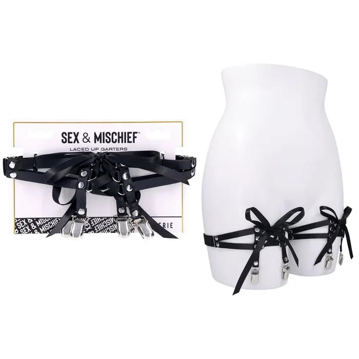 Sex & Mischief Laced Up Garters – Black Garters
