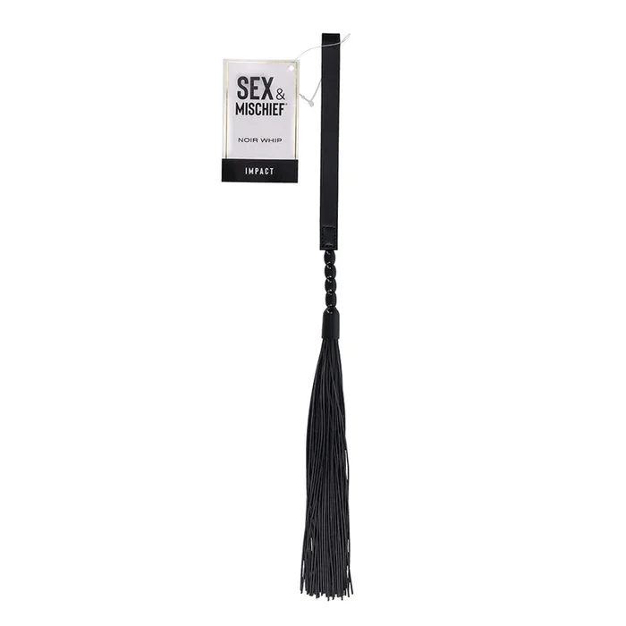 Sex & Mischief Noir Whip – Black 40 cm Rubber Whip