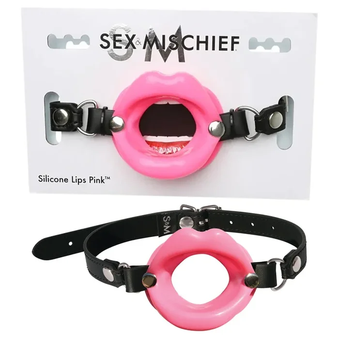 Sex & Mischief Silicone Lips Mouth Gag – Pink – Pink Mouth Restraint