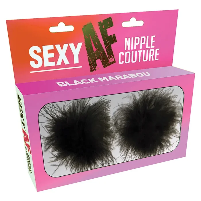 Sexy AF Nipple Covers Marabou-Black