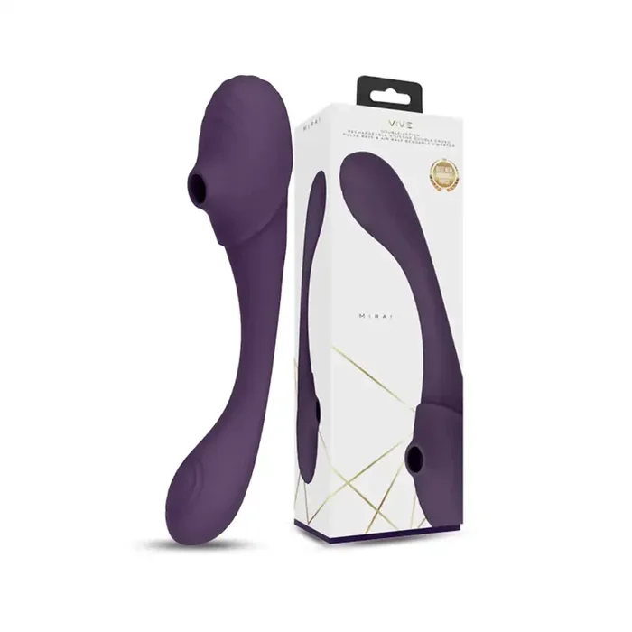 SHOTS – Mirai Double Ended Pulse Wave & Air Wave Bendable Vibrator – Purple