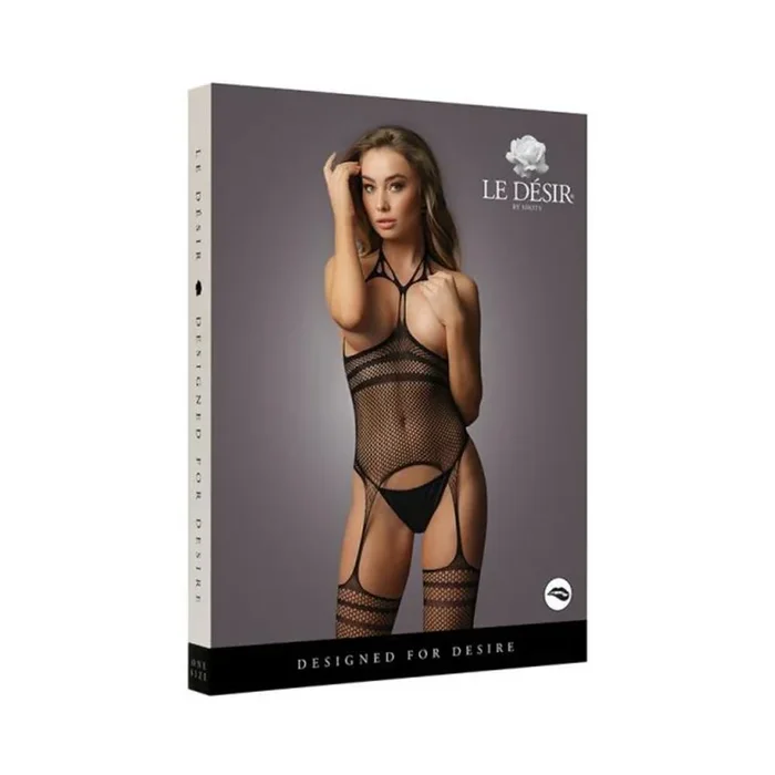 Shots Le Desir Strappy Suspender Bodystocking Black O/s