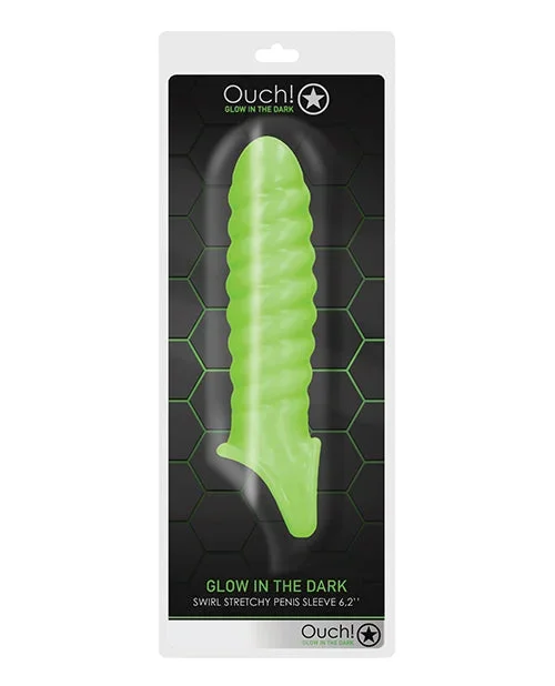 Shots Ouch Swirl Stretchy Penis Sleeve – Glow In The Dark