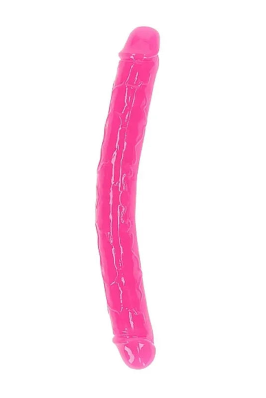 Shots Toys – RealRock – 12″ Glow in the Dark Double Dong – Pink