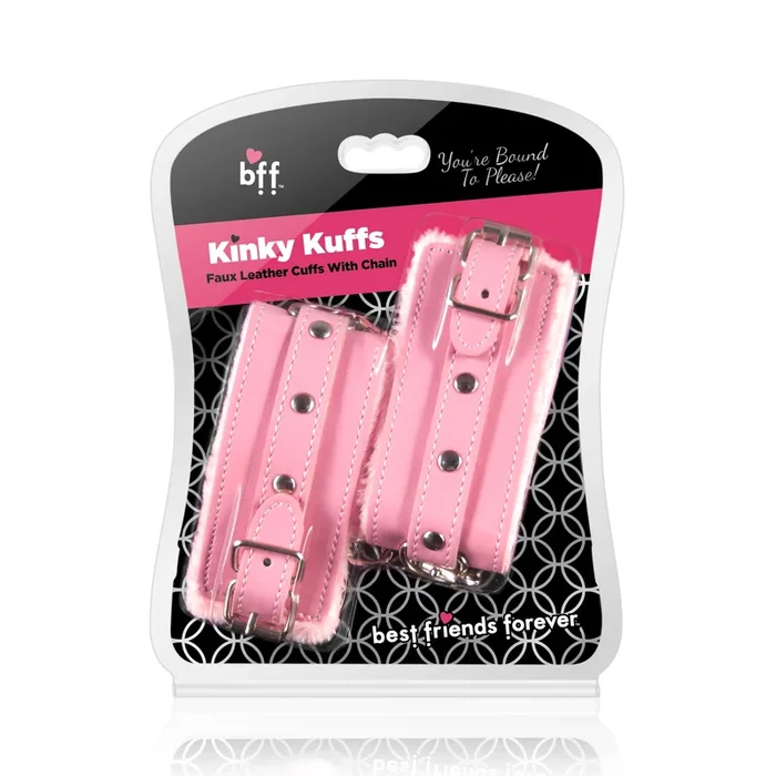 Si Novelties Kinky Kuff Pink | Best Friends Forever Collection | Faux Leather Cuffs