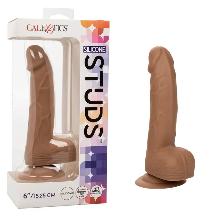 Silicone Studs 6′ Dildo – Brown