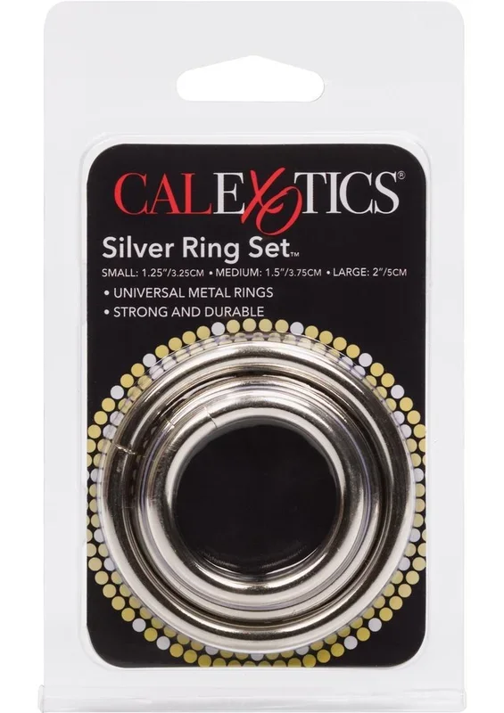 Silver Cock Rings (3 Piece Set) – Silver