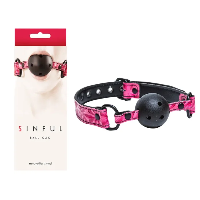 Sinful Adjustable Vinyl Ball Gag – Pink
