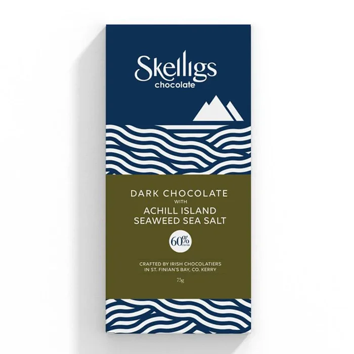 Skelligs Achill Island Seaweed Sea Salt Dark Chocolate Bar
