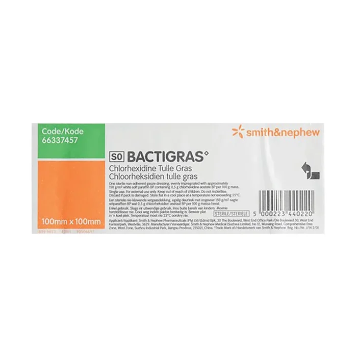 Smith & Nephew Bactigras Dressing 100mm x 100mm 1 Unit