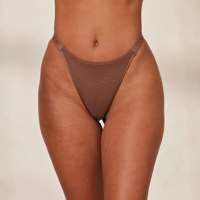 Smooth Mesh Thong – Chestnut